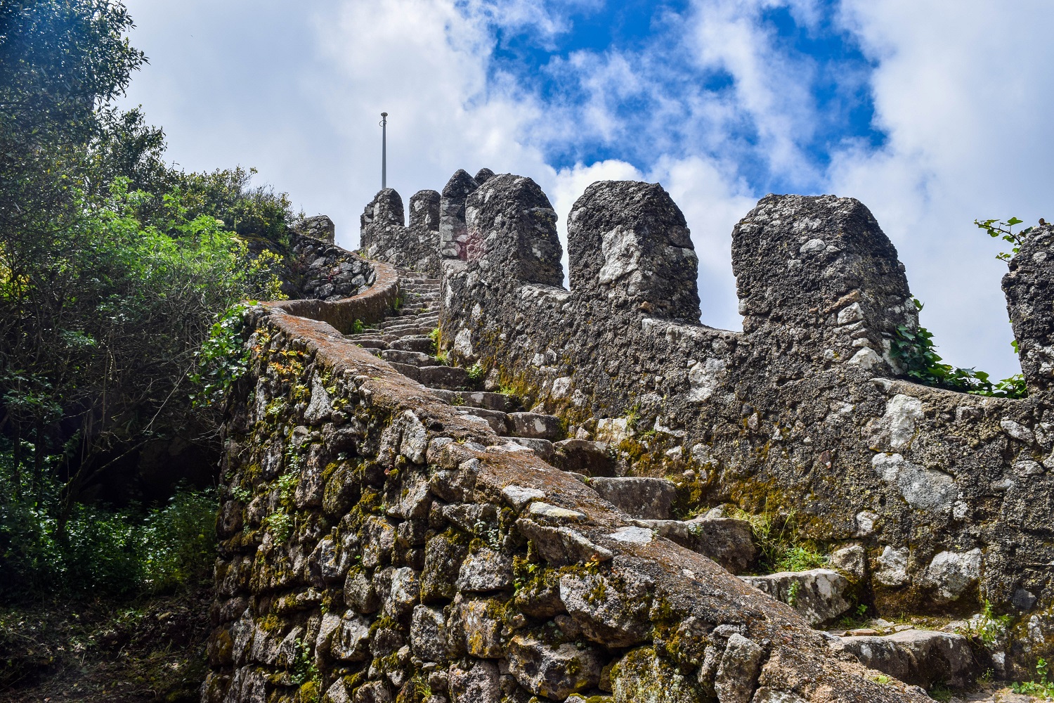 Castle tower steps Castleo dos Mouros